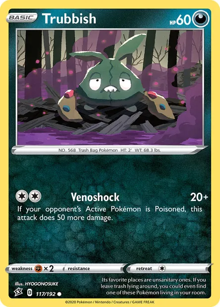 Trubbish, Pokémon card RCL 117 — Rebel Clash set