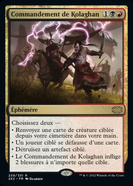 Commandement de Kolaghan, carte Magic 2X2 239 — extension Double Masters 2022