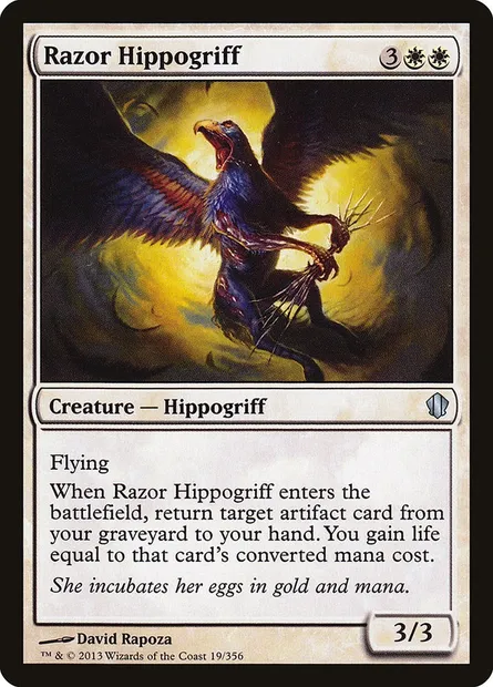 Razor Hippogriff, Magic card C13 19 — Commander 2013 set