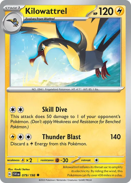 Kilowattrel, Pokémon card SVI 079 — Scarlet & Violet set