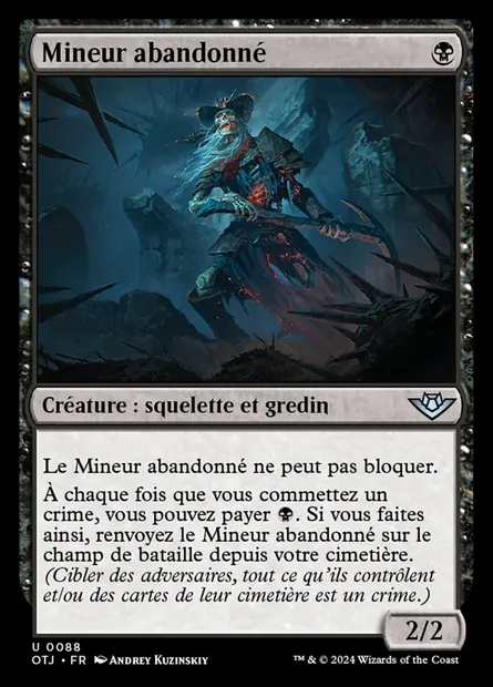 Mineur abandonné, carte Magic OTJ 88 — extension Outlaws of Thunder Junction