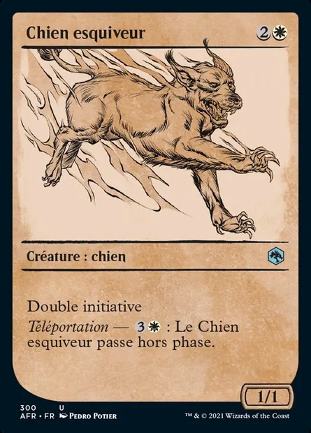 Chien esquiveur, carte Magic AFR 300 — extension Forgotten Realms: Aventures dans les Royaumes Oubliés