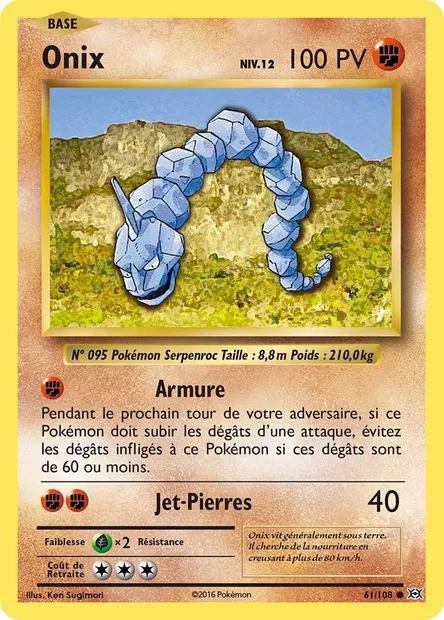 Onix, carte Pokémon EVO 61 — extension Évolutions