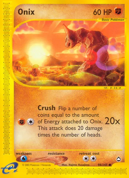Onix, Pokémon card AQ 98 — Aquapolis set