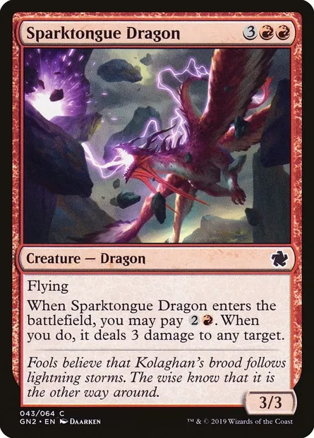 Dragon languefoudre, carte Magic GN2 43 — extension Game Night 2019