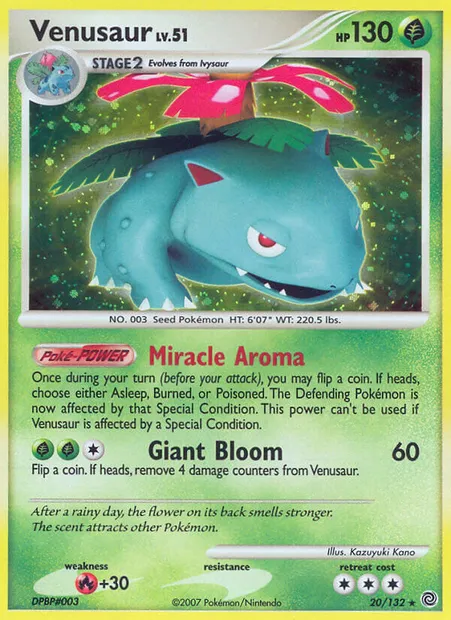 Venusaur, Pokémon card SW 20 — Secret Wonders set