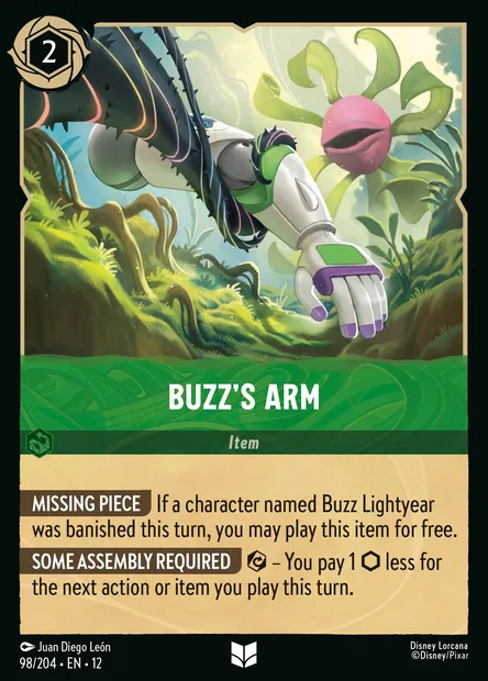 Buzz's Arm, Disney Lorcana card CH12-098 — Wilds Unknown set