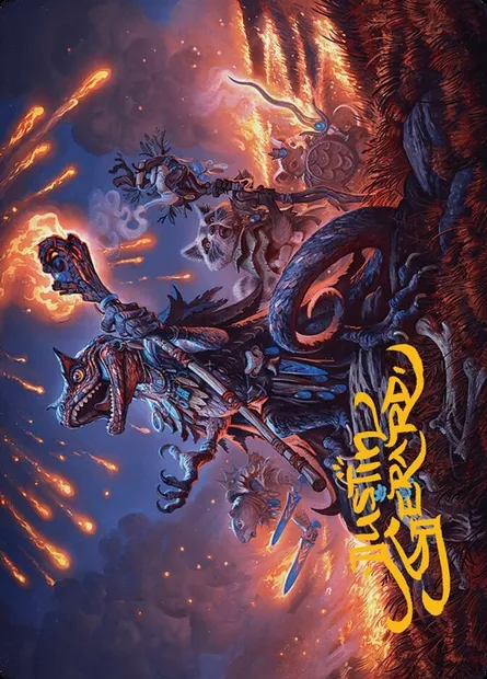 Valley Flamecaller // Valley Flamecaller, Magic card ABLB 21 — Bloomburrow Art Series set