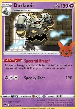 Noctunoir, carte Pokémon TOT23 071 — extension Trick or Trade 2023