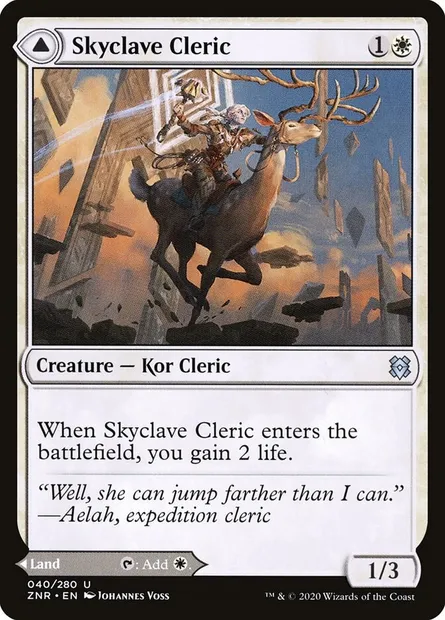 Skyclave Cleric // Skyclave Basilica, Magic card ZNR 40 — Zendikar Rising set