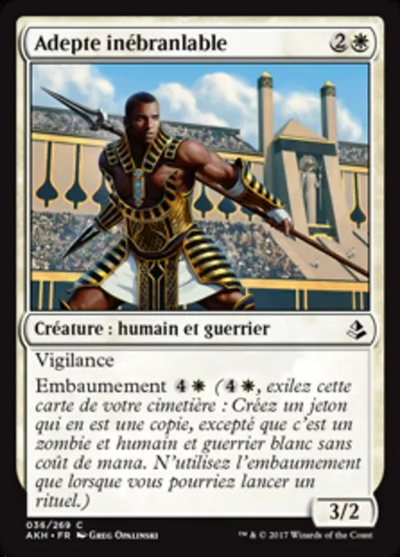 Adepte inébranlable, carte Magic AKH 36 — extension Amonkhet