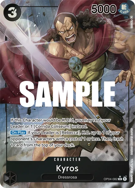 Kyros, One Piece card OP04-082 — KINGDOMS OF INTRIGUE set