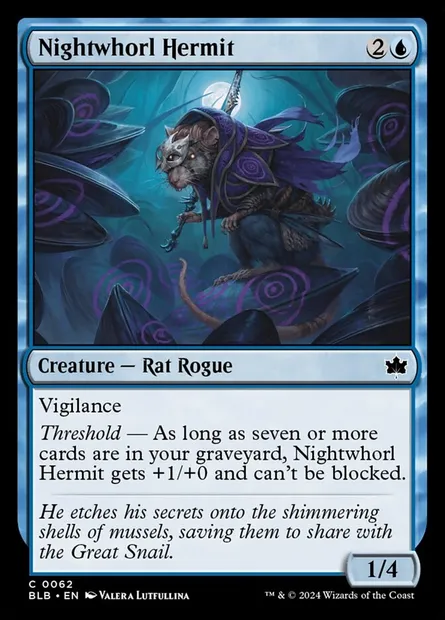 Nightwhorl Hermit, Magic card BLB 62 — Bloomburrow set