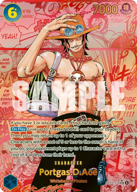 Portgas.D.Ace, One Piece card OP13-119 — CARRYING ON HIS WILL set