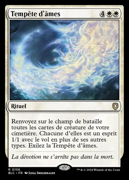 Tempête d'âmes, carte Magic BLC 156 — extension Bloomburrow Commander