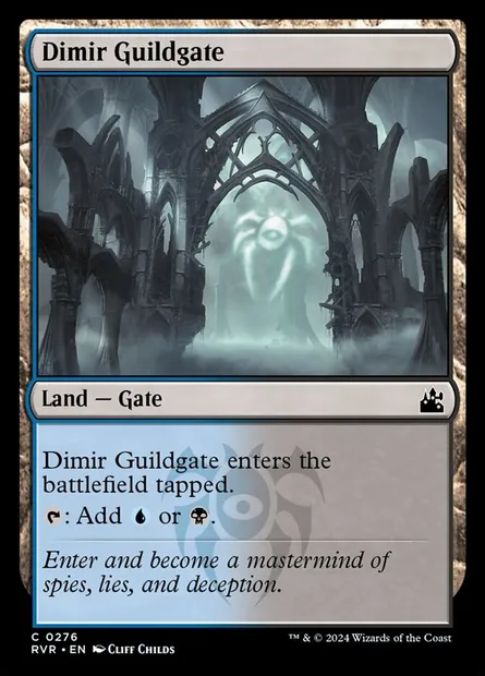 Dimir Guildgate, Magic card RVR 276 — Ravnica Remastered set