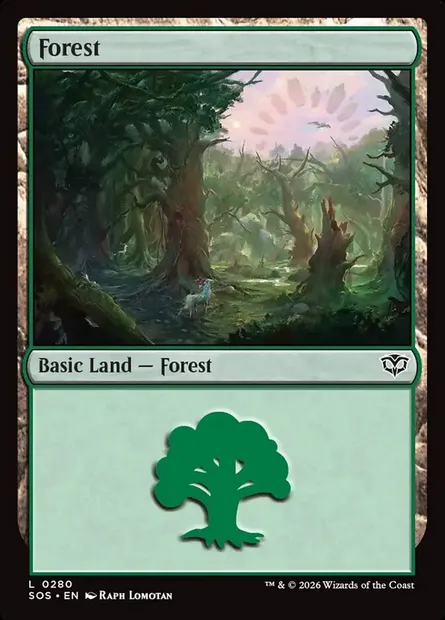Forest, Magic card SOS 280 — Secrets of Strixhaven set