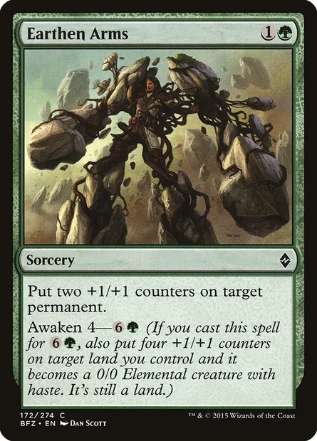 Earthen Arms, Magic card BFZ 172 — Battle for Zendikar set