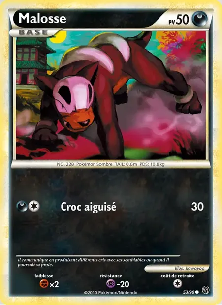 Malosse, carte Pokémon UD 53 — extension Indomptable