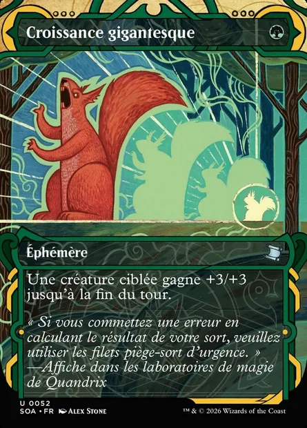 Croissance gigantesque, carte Magic SOA 52 — extension Secrets of Strixhaven Mystical Archive