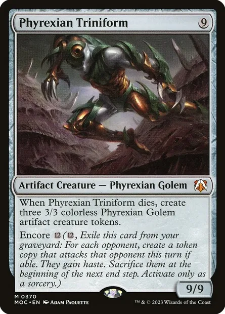 Phyrexian Triniform, Magic card MOC 370 — March of the Machine Commander set