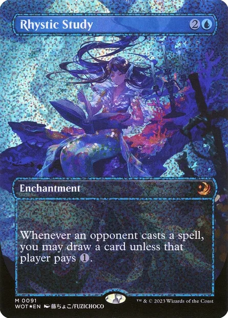 Rhystic Study, Magic card WOT 91 — Wilds of Eldraine: Enchanting Tales set