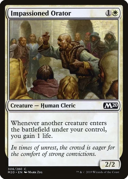 Impassioned Orator, Magic card M20 306 — Core Set 2020 set