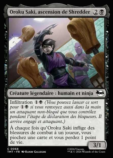 Oroku Saki, ascension de Shredder, carte Magic TMT 68 — extension Teenage Mutant Ninja Turtles
