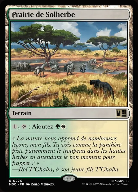 Prairie de Solherbe, carte Magic MSC 270 — extension Marvel Super Heroes Commander