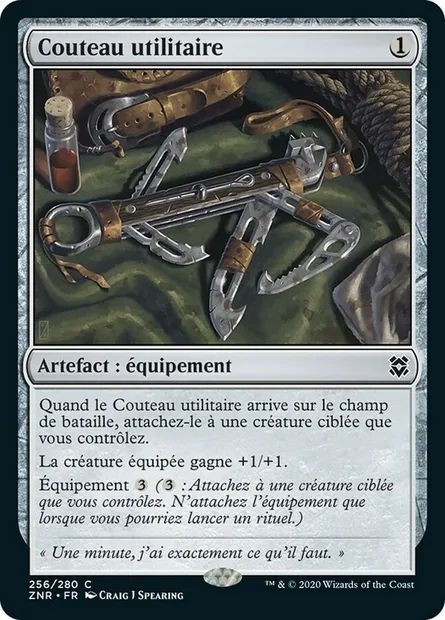 Couteau utilitaire, carte Magic ZNR 256 — extension Renaissance de Zendikar