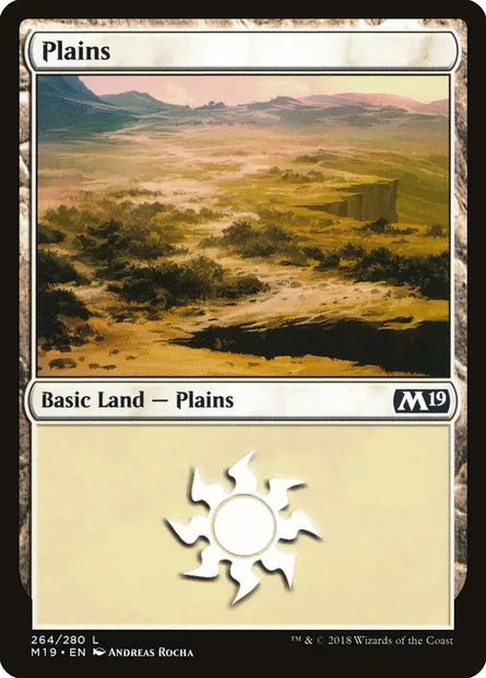 Plains, Magic card M19 264 — Core Set 2019 set