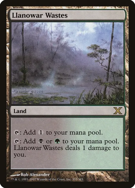 Llanowar Wastes, Magic card 10E 355 — Tenth Edition set