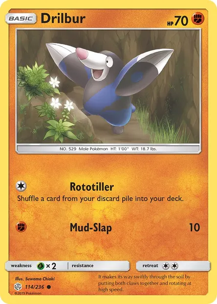 Drilbur, Pokémon card CEC 114 — Cosmic Eclipse set