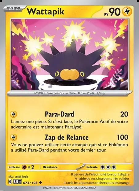 Wattapik, carte Pokémon PAL 073 — extension Évolutions à Paldea