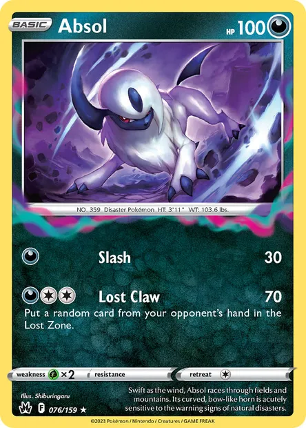 Absol, Pokémon card CRZ 076 — Crown Zenith set