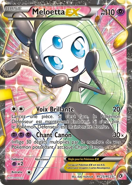 Meloetta-EX, carte Pokémon LTR RC25 — extension Legendary Treasures