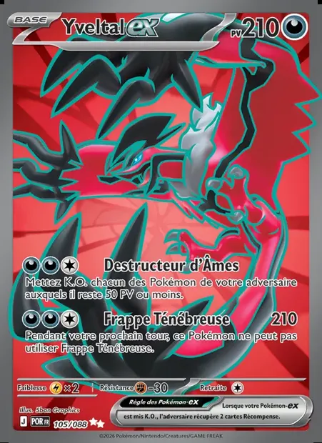 Yveltal-ex, carte Pokémon POR 105 — extension Équilibre Parfait