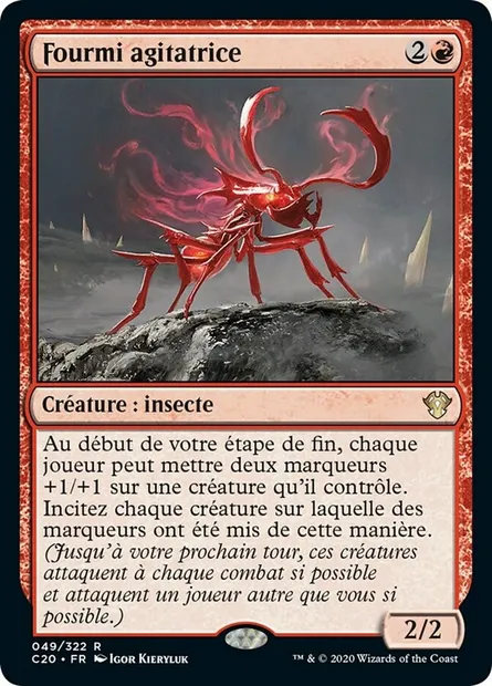 Fourmi agitatrice, carte Magic C20 49 — extension Commander 2020
