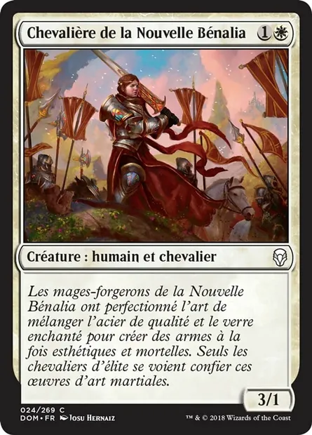 Chevalière de la Nouvelle Bénalia, carte Magic DOM 24 — extension Dominaria