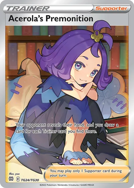 Acerola's Premonition, Pokémon card BRS TG24 — Brilliant Stars set