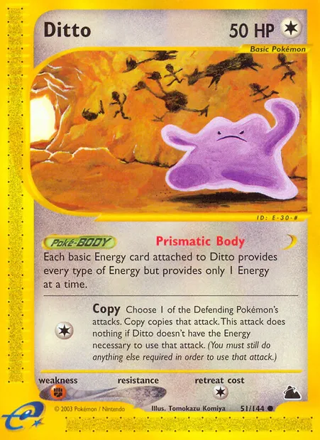 Ditto, Pokémon card SK 51 — Skyridge set