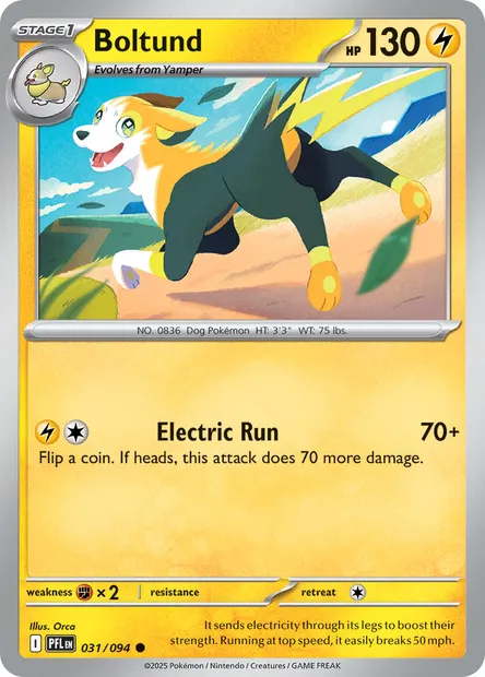 Boltund, Pokémon card PFL 031 — Phantasmal Flames set