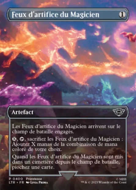 Feux d'artifice du Magicien, carte Magic LTR 400 — extension Le Seigneur des Anneaux : chroniques de la Terre du Milieu