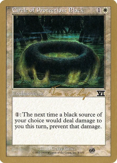 Cercle de protection : noir, carte Magic WC00 tvdl8sb — extension World Championship Decks 2000