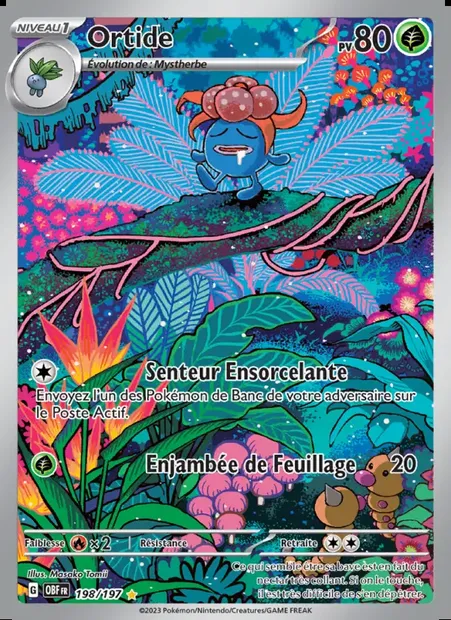 Ortide, carte Pokémon OBF 198 — extension Flammes Obsidiennes