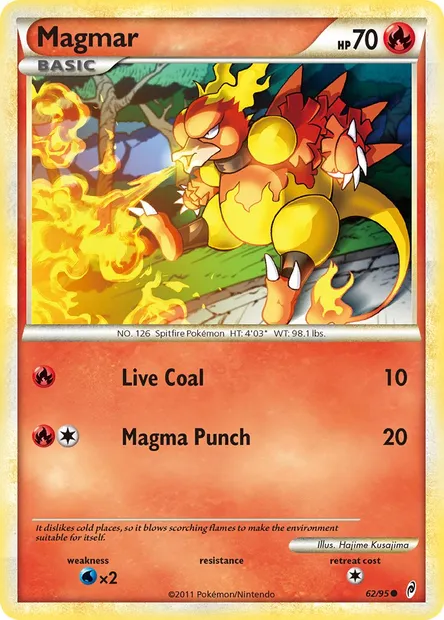 Magmar, Pokémon card CL 62 — Call of Legends set