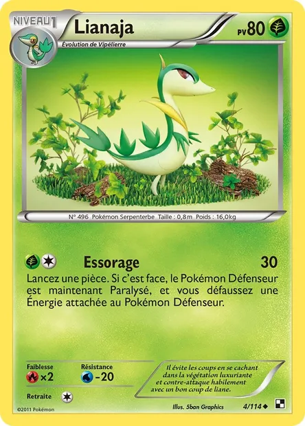 Lianaja, carte Pokémon BLW 4 — extension Noir & Blanc