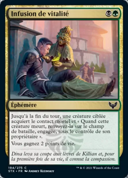 Infusion de vitalité, carte Magic STX 194 — extension Strixhaven: l'Académie des Mages