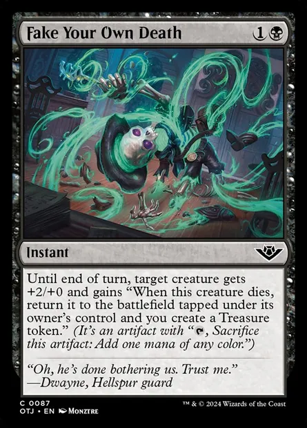 Fake Your Own Death, Magic card OTJ 87 — Outlaws of Thunder Junction set