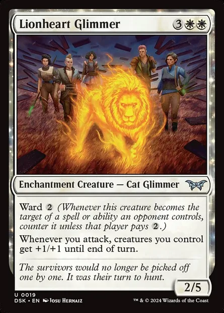 Lionheart Glimmer, Magic card DSK 19 — Duskmourn: House of Horror set